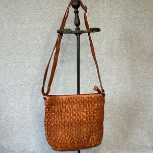 Vilenca Holland Woven Leather Crossbody Bag Shoulder Bag‎ Purse Brown
